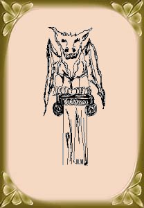 Gargoyle drawn in paint with a graphics pad